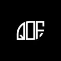 QOF letter logo design on black background.QOF creative initials letter logo concept.QOF vector letter design Royalty Free Stock Photo