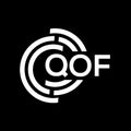 QOF letter logo design. QOF monogram initials letter logo concept. QOF letter design in black background Royalty Free Stock Photo