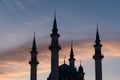 Qol Sharif mosque minarets on a sunset Royalty Free Stock Photo