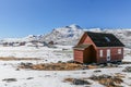 Qoornoq former fishermen village, nowdays summer residence in the middle of Nuuk fjord Royalty Free Stock Photo