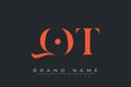 QOT abstract letter logo design Royalty Free Stock Photo