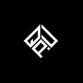QPU letter logo design on black background. QPU creative initials letter logo concept. QPU letter design Royalty Free Stock Photo