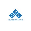 QPU letter logo design on white background. QPU creative initials letter logo concept. QPU letter design Royalty Free Stock Photo