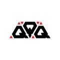 QQQ triangle letter logo design with triangle shape. QQQ triangle logo design monogram. QQQ triangle vector logo template with red Royalty Free Stock Photo