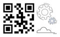 QR Code with Gears and Cloud Depicting Technology and Automation Concept Royalty Free Stock Photo
