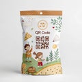 QR code based interactive snack pouch with storytelling elements