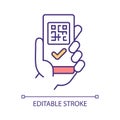 QR code check RGB color icon