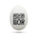 Qr code on chicken egg Royalty Free Stock Photo