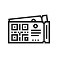 qr code on cinema ticket line icon vector isolated illustration Royalty Free Stock Photo