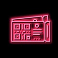 qr code on cinema ticket neon glow icon illustration Royalty Free Stock Photo