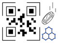 QR Code, Cryptocurrency Coin, and Molecular Structure Representing Technology and Modern Innovation Royalty Free Stock Photo