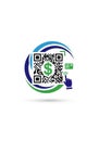 QR code design combined with symbols Royalty Free Stock Photo