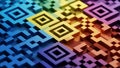 Colorful qr code design with vibrant blocks creating a modern abstract background Royalty Free Stock Photo