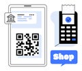 Mobile Payment System with QR Code and Digital Receipt Concept