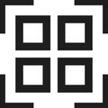 QR code in flat black style. Vector image. Royalty Free Stock Photo