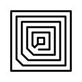 QR Code flat line icon. Wireless RFID chip and radio-frequency identificationscanner, package code, barcode. Outline