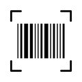QR Code flat line icon. Wireless RFID chip and radio-frequency identificationscanner, package code, barcode. Outline