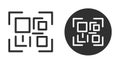 QR code frame box, template. QR code with inscription scan me with smartphone. Scan me icon. Scan qr code icon for Royalty Free Stock Photo
