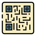 QR code in the frame icon color outline vector Royalty Free Stock Photo