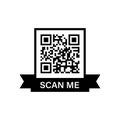 QR code. Frame for scan. Black icon on white backdrop. Vector for app and web