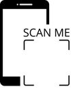 QR code frame for scanning. Scan me phone tag. Template of QR code for mobile app, payment, smartphone, pda, mobile phone