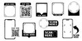 QR code frame template. QR code with inscription scan me with smartphone. Scan me icon. Scan qr code icon for payment Royalty Free Stock Photo