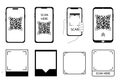 QR code frame template. QR code with inscription scan me with smartphone. Scan me icon. Scan qr code icon for payment Royalty Free Stock Photo