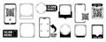 QR code frame template set . QR code with inscription scan me with smartphone. Scan me icon. Scan qr code icon for Royalty Free Stock Photo