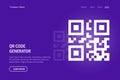 Qr Code Generate web template Sample for smartphone scanning. Web site design. Royalty Free Stock Photo