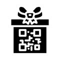 qr code gift glyph icon vector illustration