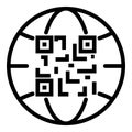 QR code global use icon, outline style Royalty Free Stock Photo
