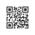 QR code icon. Example of quick responce matrix barcode in square grid. Mobile phone camera readable digital label with