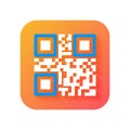 QR Code icon. Modern Icon in Flat style on Gradient background. Vector icon for any purposes, suitable for business Royalty Free Stock Photo