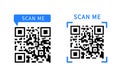 QR code icon for payment, mobile app, website. scan me QR Code. Vector illustration Royalty Free Stock Photo