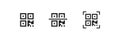 Qr code icon. Qrcode scan symbol. Mobile scanner, line web sign in vector flat