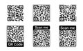 QR Code icon set. Scan me label design Royalty Free Stock Photo