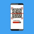 Qr Code icon for smart phone. Vector illustration Royalty Free Stock Photo