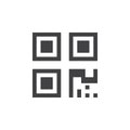 qr code icon , solid logo illustration, pictogram isolated