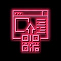 qr code internet web site neon glow icon illustration