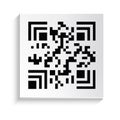 QR code isolated icon, product sticker with hidden serial number