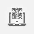 QR Code with Laptop linear vector concept icon Royalty Free Stock Photo