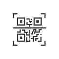 QR code - line design single isolated icon Royalty Free Stock Photo