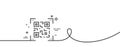 Qr code line icon. Scan barcode sign. Continuous line with curl. Vector Royalty Free Stock Photo