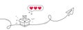 Qr code line icon. Scan barcode sign. Continuous line with plane. Vector