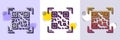 Qr code line icon. Scan barcode sign. Halftone dotted pattern. Vector