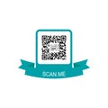 QR Code for Mobile App, Payment and Phone. Scan me. Green Frame with QR Code Icon. Vector illustration