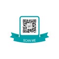 QR Code for Mobile App, Payment and Phone. Scan me. Green Frame with QR Code Icon. Vector illustration