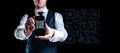 Qr code mobile. Digital mobile smart phone with qr code scanner on smartphone screen for online pay, scan barcode on black