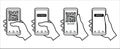 QR code mobile phone scan illustration. Hand holding phone scanning QR code for payment and order illustration. Quick response