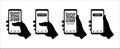 QR code mobile phone scan illustration. Hand holding phone scanning QR code for payment and order illustration. Quick response